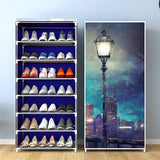 HULIANFU Shoe Rack Multi-layer Household Dust-proof Shoe Cabinet Assembly Economical Shoe Rack Dormitory Door Storage Cabinet