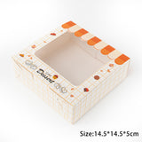 HULIANFU StoBag 5pcs Egg Yolk Crisp Cookie Baking Packing Box Donuts Chocolate Gift Clear Window Birthday Christmas Event &amp; Party Favors