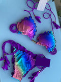 hulianfu Sexy Bikini  Biquinis Feminino Swimsuit Solid Bikini Set String Swimwear Women Bathing Suit Patchwork Bikinis Beach Outing