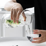 HULIANFU Personality Glass Water Bottle Set with Cup Heat-Resistant Juice Beverage Bottle Flower Tea Jug Creative Home Drinkware Supplier