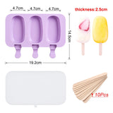 HULIANFU SILIKOLOVE Healthy Silicone Ice Cream Mold Easy Popsicle Mold Reusable Ice Cream Bar Pop Molds For DIY Making Summer Favorites