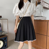 Hulianfu Skirts Pleated Women High Waist Summer Knee-length Preppy Style Harajuku Y2k Hot Sale Street School Cosplay Casual Female Faldas