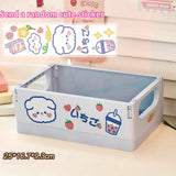 HULIANFU Ins Desktop Plastic Storage Baskets Organizer Box Folding Stackable Toy Storage Basket with Handle Bathroom Storage Box Basket