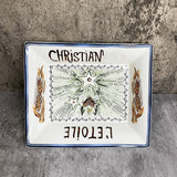 HULIANFU Retro Plate Bone China Dinner Set Nordic Kitchen Ceramic Dessert Charger Plates for Wedding Tableware Trays Decorative Mug Cup