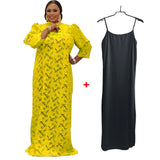hulianfu Women Long Sleeve Round Neck Fashion Casual Solid Color Sexy Fancy Party Lace And Floor Dress