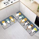 HULIANFU Modern Kitchen Mat Home Entrance Doormat Hallway Bedroom Living Room Decoration Floor Carpet Balcony Bathroom Anti-Slip Long Rug