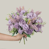 HULIANFU 2023 Artificial Flowers Vintage Silk Rose Bouquet Vintage Bride Holding Fake Flowers Home Wedding Decoration Accessories