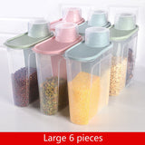 HULIANFU PP Food Storage Box Plastic Clear Container Set with Pour Lids Kitchen Storage Bottles Jars Dried Grains Tank 1.9L-2.5L H1211