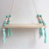 HULIANFU Nordic Nursery &amp; Kids Decor Tassels Storage Shelf Rack Wall Hanging Wood Toys Model Baby Kid Room Furnish Artic Home Decoration