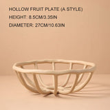 HULIANFU Nordic Creative HOLLOW Resin Fruit Tray Home Living Room Porch Desktop Fruit Plate Snack Candy Bowl Furnishings Crafts