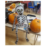 HULIANFU Large 86x165cm Skeleton Man Balloons Halloween Decorations Globos Scary Halloween Skull Ballons Halloween Party Home Decorations