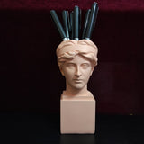 HULIANFU W&amp;G Nordic Vase Home Decor Vase Creative Human Head Portrait Flower Vases Room Decoration Resin David Flower Vase Room Decor