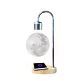 HULIANFU Levitating Moon Magnetic Levitation Lamp LED Night Lights for Bedrooms Decor with Wireless Charging Base Wood Novelty Items