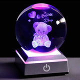 HULIANFU New 80mm K9 Crystal Solar System Planet Globe 3D Laser Engraved Sun System Ball with Touch Switch LED Light Base Astronomy Gifts