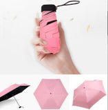 HULIANFU Umbrella Sun Rain Women Flat Lightweight Umbrella Parasol Folding Sun Umbrella Mini Umbrella Small Size Easily Store Parasol