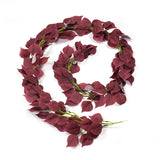 HULIANFU 2023 Green Eucalyptus Leaves Garland Wisteria Artificial Flowers Rattan Fake Plant Silk Leaf Vines For Wedding Birthday Party Decor