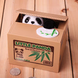 HULIANFU Panda Coin Box Kids Money Bank Automated Cat Thief Money Boxes Toy Gift for Children Coin Piggy Money Saving Box