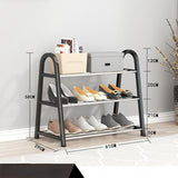 HULIANFU Shoe rack creative light luxury wind dust-proof storage shoe rack dormitory stainless steel