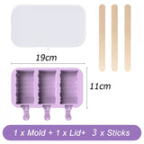 HULIANFU Silicone Ice Cream Mold Popsicle Siamese Molds with Lid DIY Homemade Ice Lolly Mold Cartoon Cute Image Handmade Kitchen Tools