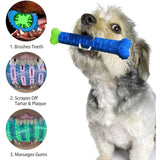 HULIANFU Puppy Brush Dog Toothbrush Chew Toy Stick Cleaning Massager Pet Teeth Cleaning Toys Multifunctional Silicone Doggy Dental Care