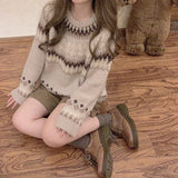 hulianfu Vintage Sweater Women Winter Raglan Sleeve Loose Christmas Sweater Pullovers Warm Knitted Jumper
