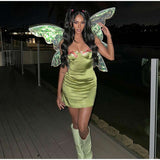 Hulianfu Sexy Floral Embroidery Slip Dress Women Bodycon Female Mini Dresses Spring Sexy Slim Chic Beach Style Lady Vestidos