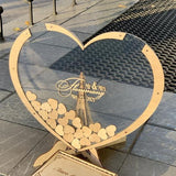 HULIANFU Wedding Guest Book Wedding Guestbook Wedding Drop Box Guestbook Hearts Wedding Guest Book Alternative Transparent Guest Book Wed