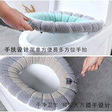 HULIANFU Winter Warm Toilet Seat Cover Closestool Mat 1Pcs Washable Bathroom Accessories Knitting Pure Color Soft O-shape Pad Bidet Cover