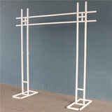 HULIANFU Wedding arch Wrought Iron Wedding Props Double Pole Square Arch Flower Stand Outdoor Square Frame Shelf Party Backdrop Decor
