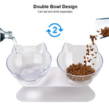 HULIANFU Non-Slip Pet Bowls For Cats Food Cat Water Bowl Double Cat Bowl Dog Bowl Pet Feeding Cat Dogs Feeder Protection Cervical
