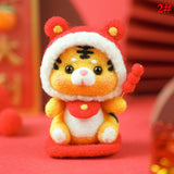 HULIANFU Non-Finished Felt Kit Cute Animal Collection Panda Squirrel Cat Penguin Doll Wool Felt Poked Kitting DIY Felting Materials