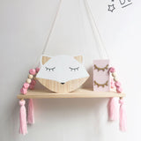 HULIANFU Nordic Nursery &amp; Kids Decor Tassels Storage Shelf Rack Wall Hanging Wood Toys Model Baby Kid Room Furnish Artic Home Decoration