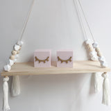 HULIANFU Nordic Nursery &amp; Kids Decor Tassels Storage Shelf Rack Wall Hanging Wood Toys Model Baby Kid Room Furnish Artic Home Decoration