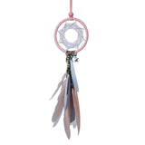 HULIANFU New Indian Style Dreamcatcher Moon Handmade Wind Chimes Wall Ornament Girls Room Decoration Feather Dream Catcher