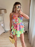 Hulianfu Summer Floral Print Dress Women Party Dress New Arrival Elegant Ruffle Dress Mini Slip Dress Backless Sexy Club Beach Dress