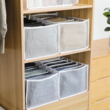 HULIANFU Jeans Compartment Storage Box Closet Clothes Drawer Mesh Separation Box Stacking Pants Drawer Divider Can Washed Home Organizer