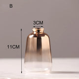 HULIANFU Modern Electroplated Gold Glass Vase Hydroponics Small Vases Dried Flower Decor Tabletop Containers Wedding Home Decoration