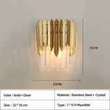 HULIANFU Luxury Modern Crystal Wall Lamps for Hotel Club Bedroom Bedside Living Room TV Background Study Wall Lights Home Decor Lighting