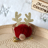HULIANFU 2023 Christmas Antler Hair Clips Deer Ear Hairpins Festival Christmas Headbands Pine Cones Hair Ball Adult Headwear Hair Accessories