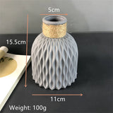 HULIANFU Modern Flower Vase Imitation Ceramic Flower Pot Decoration Home Plastic Vase Flower Arrangement Nordic Style Home Decoration