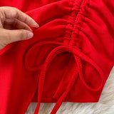Hulianfu Summer Women Dress Sexy Lace-up Halter Sleeveless Sequins Party Dress High Waist Drawstring Ruched Irregular Backless Club Dress
