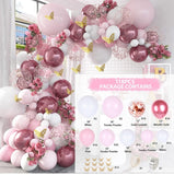 HULIANFU Macaron Pink Balloon Garland Arch Kit Wedding Birthday Party Decoration Kids Globos Gold Confetti Latex Ballon Baby Shower Girl