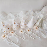 HULIANFU INS First Kids Birthday Daisy Hat Baby Girl Flower Party Hat Mesh Headwear