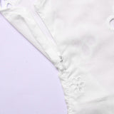 hulianfu hulianfu Sexy Hollow Out Midi Dress for Women Summer Elegant Chic V-Neck Slim Party Dress White Short Sleeve Casual Dress