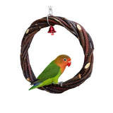 HULIANFU Parrot Ring Bird Swing Apple Branch Braided Ring Bird Stand Rattan Ring Biting Toy Bird Cage