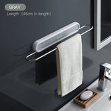 HULIANFU Toilet Towel Rack Towel Bar Bath Towel Holder Suction Wall-mounted Bathroom Shelf Free Punching Toilet Pendant Storage Rack