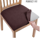 HULIANFU Removable Dining Chair Seat Cover Jacquard Dining Chair Covers Stretch Seat Cushion Slipcover for Dining Room Kitchen Chairs