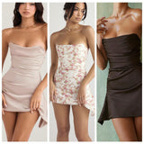 Hulianfu Summer Sexy Corset Dress Mini Silk Satin Birthday Holiday Night Date Party Dress Bodycon Ruched Dresses Women High Quality