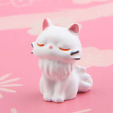 HULIANFU Lovely Cartoon Big Black Cat White Cat Model Figurines Decoration Desk Decor DIY Crafts Garden Home Office Ornament Miniatures