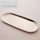 HULIANFU Nordic Oval Electroplated Metal Stainless Steel Swing Plate Creative Home Decoration Fruit Tray Tea Tray Storage Tray